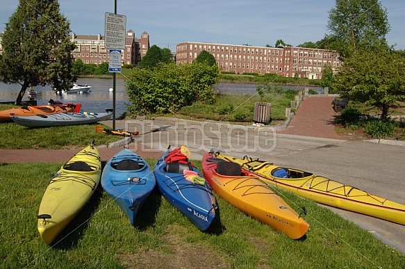 Kayaks By River