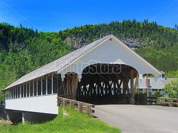 White covered bridge