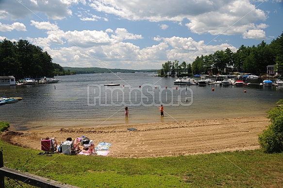 Vacationers At Lake