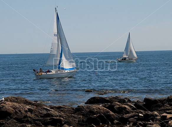 Sailboats On Ocean