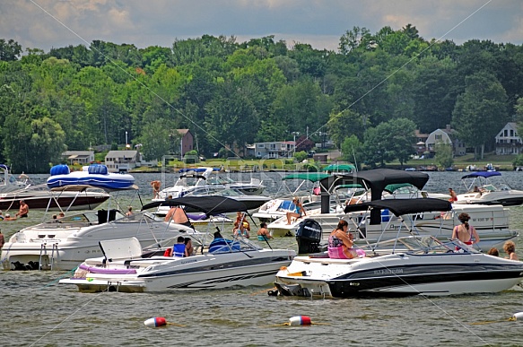 Vacationers At Lake