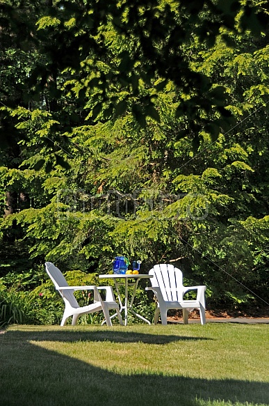 adirondack chairs in summer