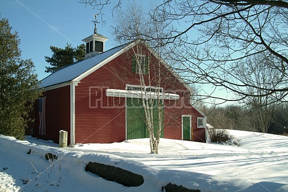 Red Barn In Winter