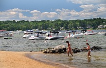 Vacationers At Lake