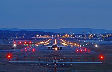 Airport Runway At Dusk