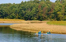 kayaking along the river